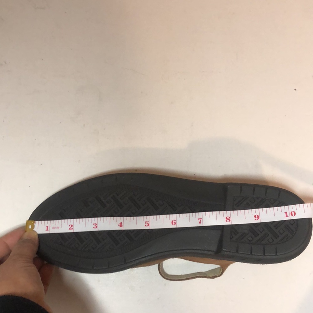 📌SOLD📌Vtg | Rieker Leather Minimalist Sandals Tan Cut Out Fisherman Vintage - Picture 8 of 12